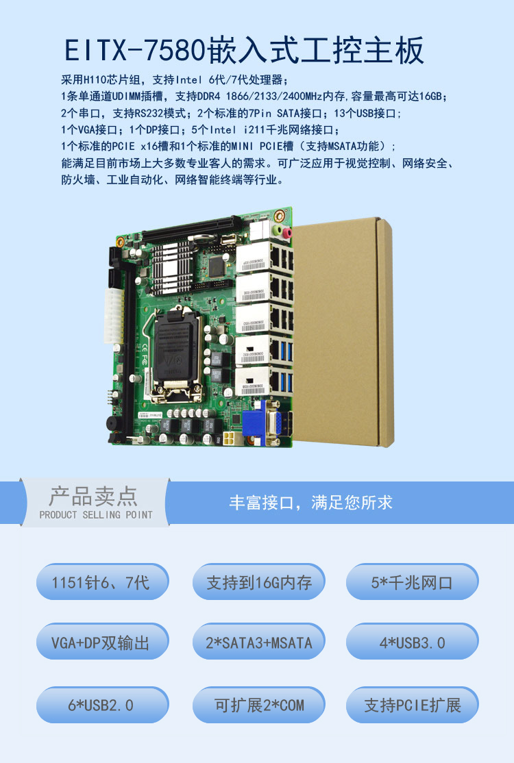 EITX-7580 視(shì)覺控制(zhì)專用主闆